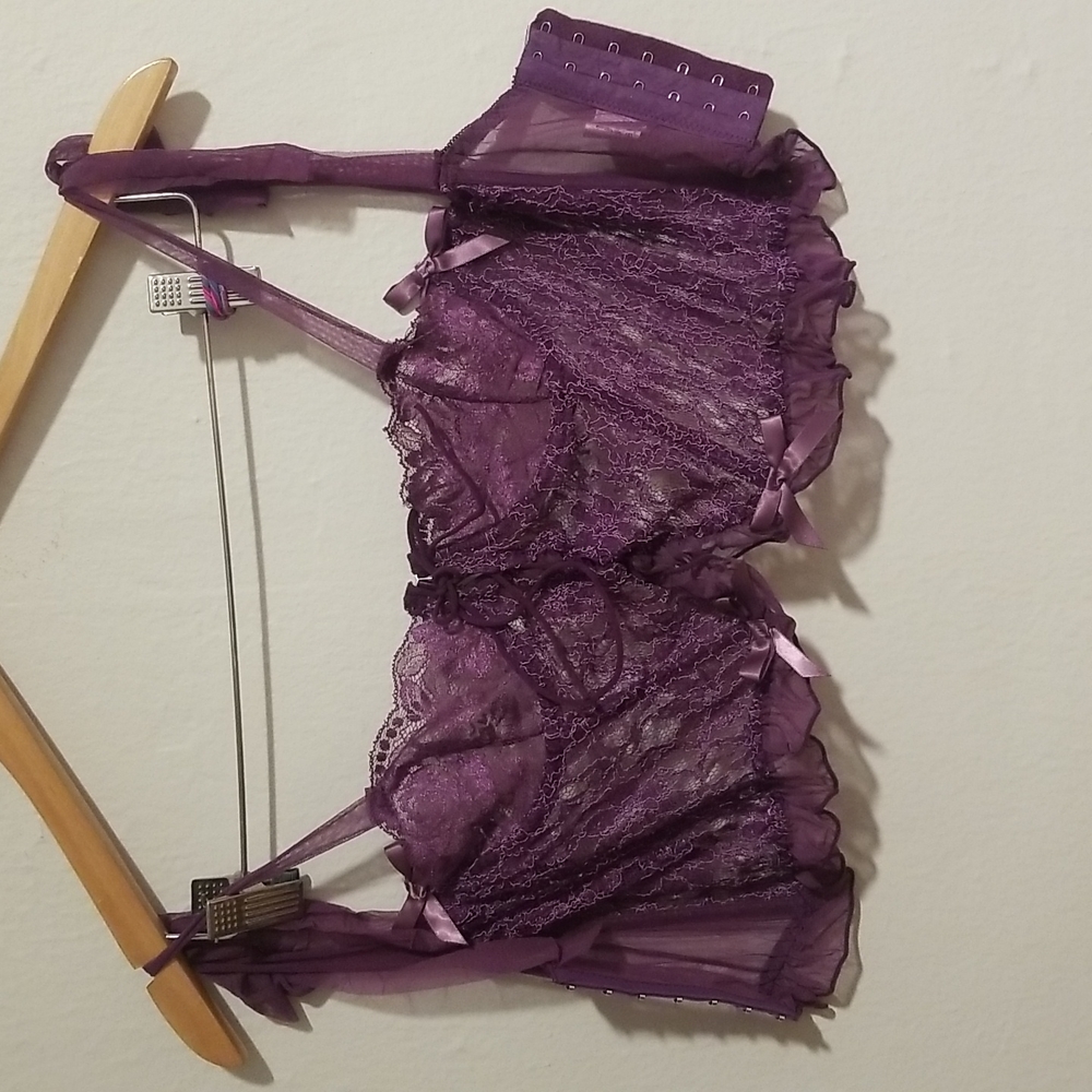 Purple lace crop top